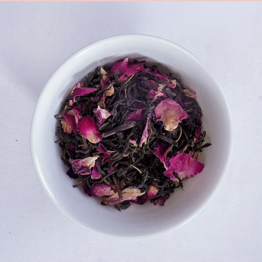 Rosie loose leaf rose green tea - dried rose petals and Nilgiri green tea by ArtTeas® India