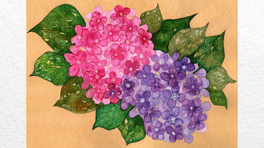 Original botanical watercolour artwork inspired by Spring Delight Gold Darjeeling First Flush Moonshine Tea by ArtTeas