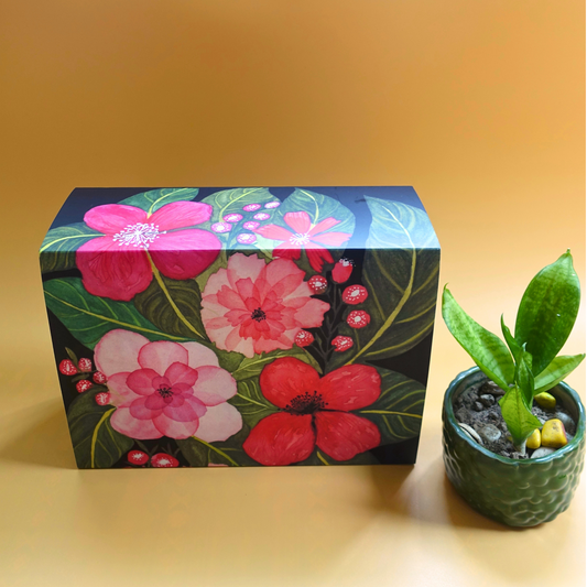Flavours of Assam tea gift box with hand painted floral artwork by ArtTeas® - premium Assam gifting India
