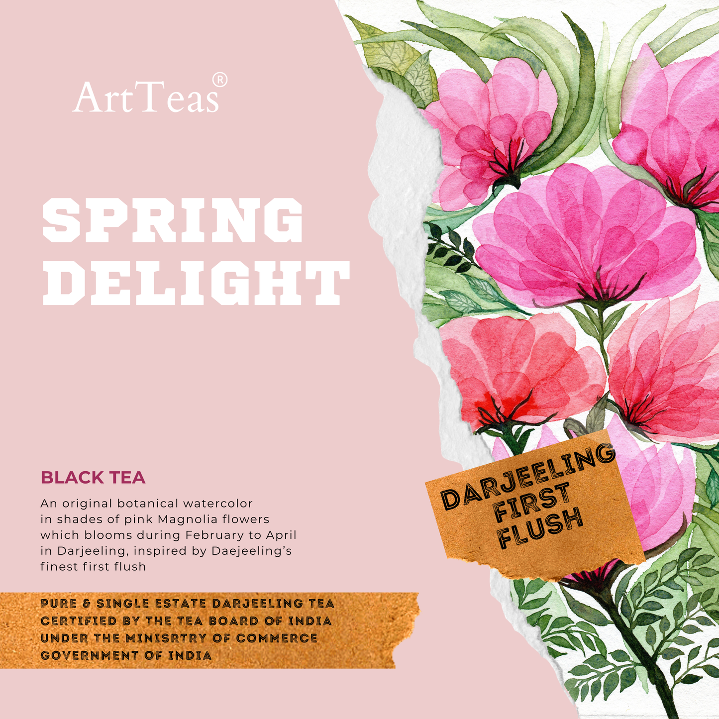 ArtTeas® Spring Delight Darjeeling First Flush Tea 2026 premium loose leaf tea pack