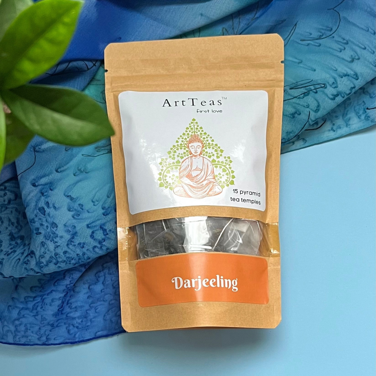ArtTeas® Darjeeling tea with botanical art work pyramid tea bags only in Indai