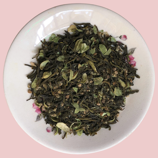 Kabuli Kahwa loose leaf Nilgiri green tea with cardamom by ArtTeas® — aromatic antioxidant rich green tea India