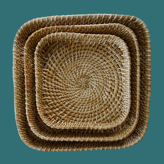 Handmade Square Cane Trays -ArtTeas® 