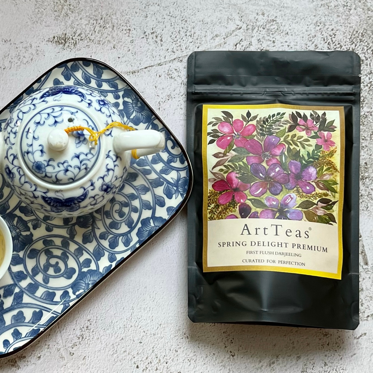 Spring Delight Premium Darjeeling First Flush tea with handcrafted tea-ware - ArtTeas