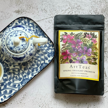 Spring Delight Premium Darjeeling First Flush tea with handcrafted tea-ware - ArtTeas