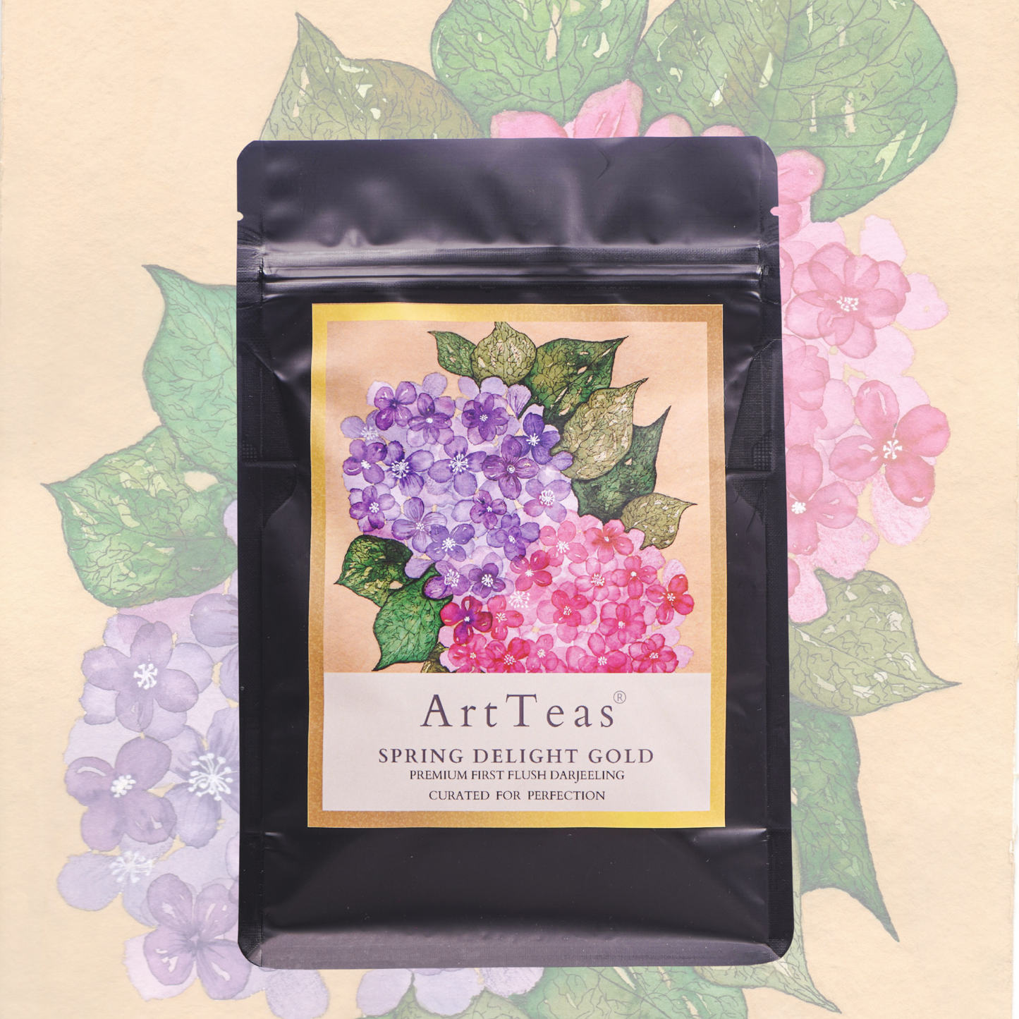 ArtTeas® Spring Delight Gold Darjeeling First Flush Tea packaging