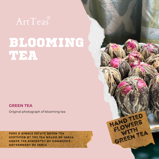 Blooming Tea by ArtTeas® handcrafted flowering tea with jasmine and floral blossoms