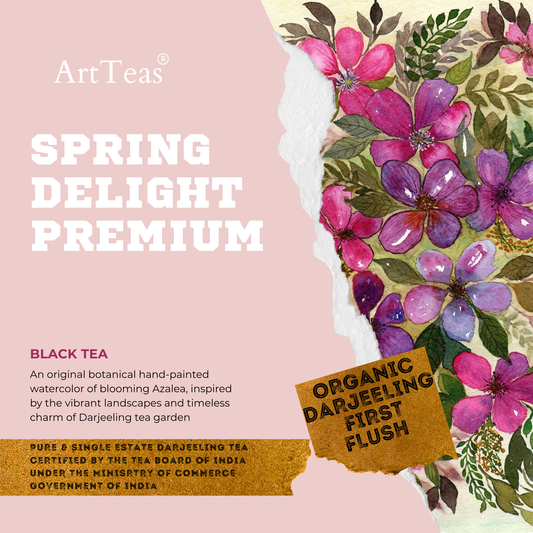 Organic Darjeeling First Flush Tea by ArtTeas® - Spring Delight Premium loose leaf black tea