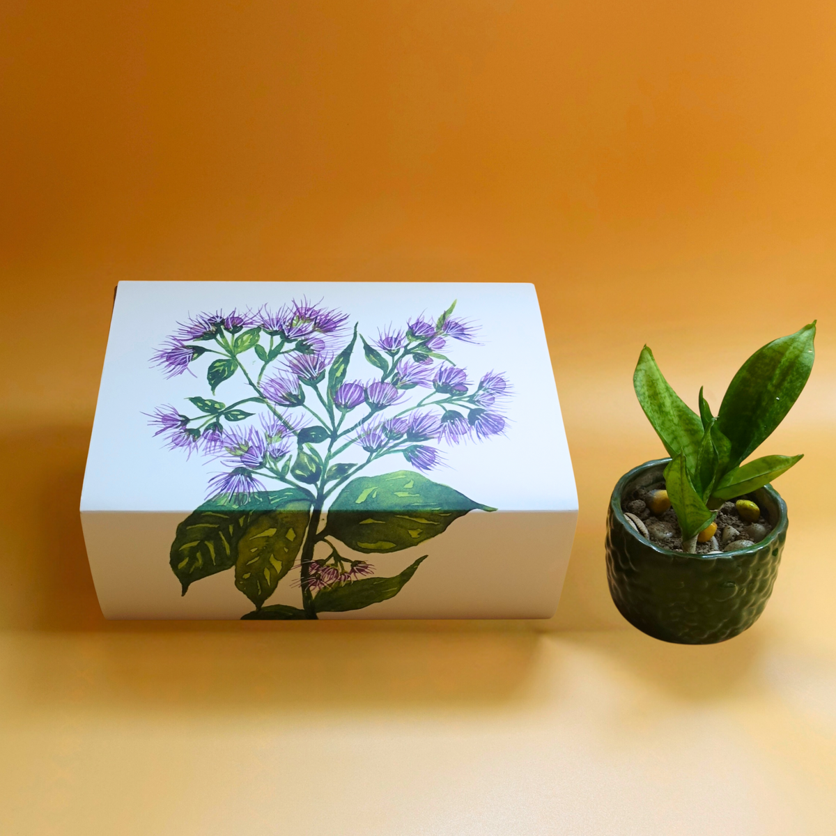 Collection of ArtTeas® loose leaf tea box with botanical watercolor packaging