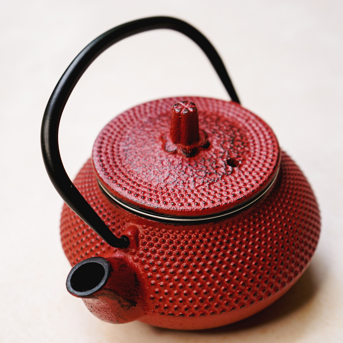 Premium red cast iron teapot by ArtTeas® for loose leaf tea brewing India
