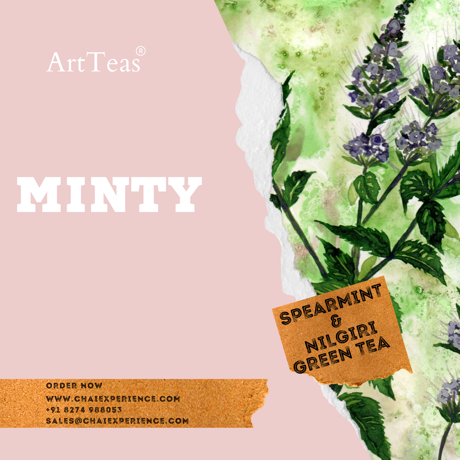 Buy Mint Green Tea 50 g Online -ArtTeas® by Chai Experience