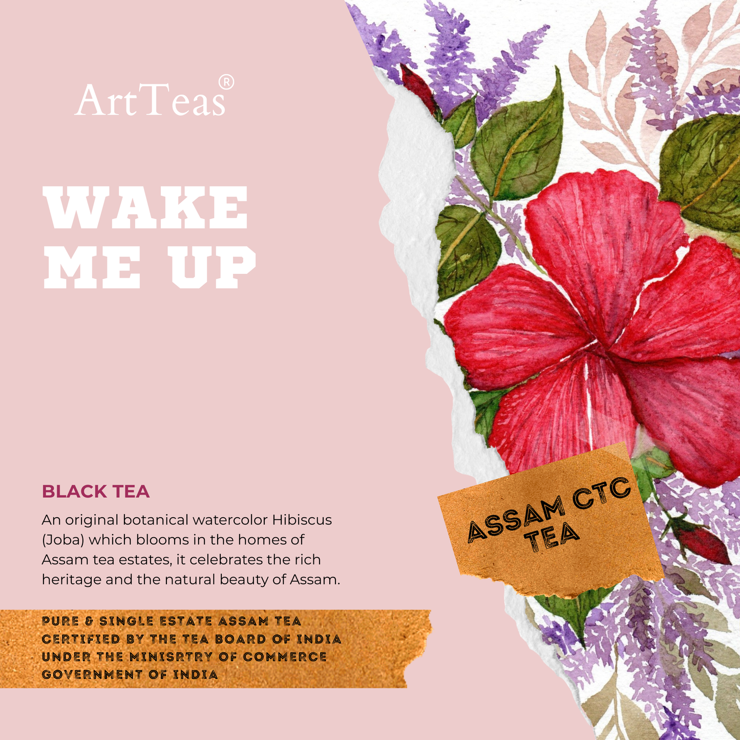 Wake Me Up Assam Second Flush CTC Black Tea by ArtTeas - Premium Breakfast Tea 