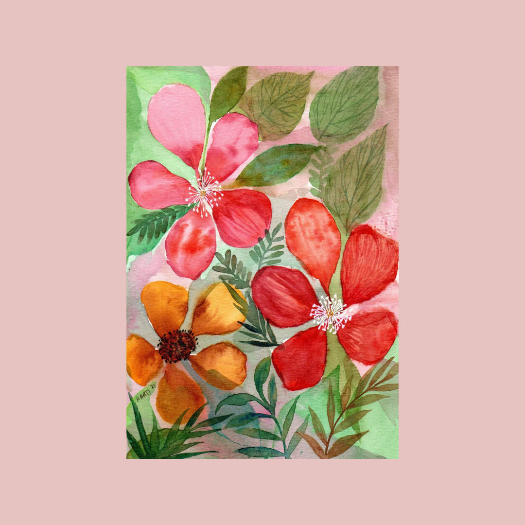Buy Red Floral Painting Online In India -  ArtTeas® 