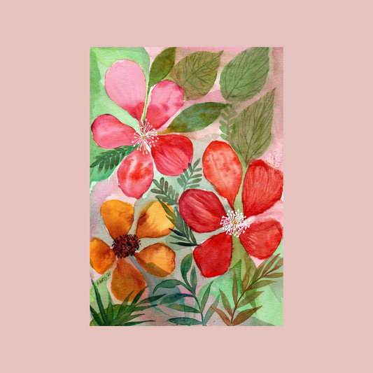 Buy Red Floral Painting Online In India - ArtTeas®
